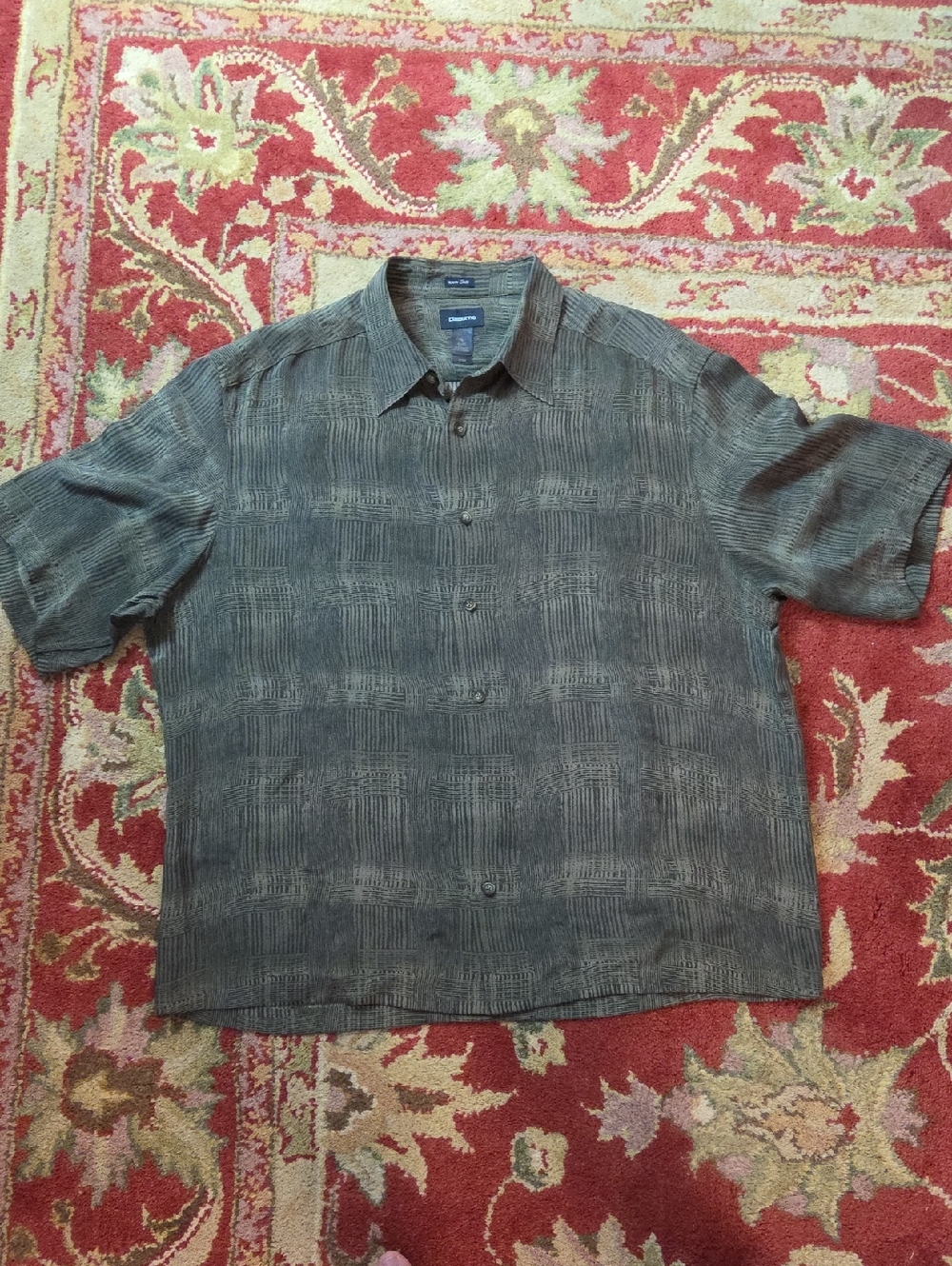 Mens Claiborne 100% Silk Button Down Shirt